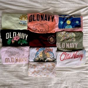 Old Navy Graphic Tees Bundle (10 shirts)